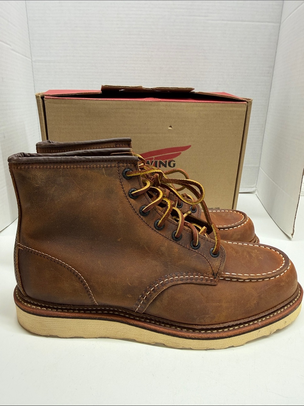 Red Wing Blacksmith Moc Boots Rough Leather Lace Up Brown New Men's Size 12 D - Picture 4 of 10